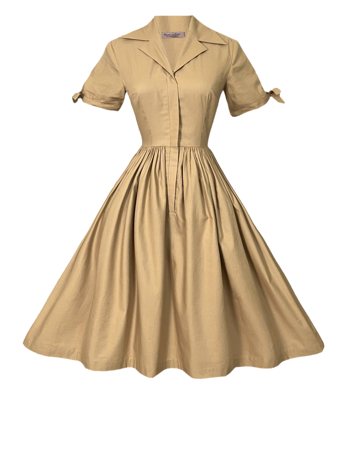 RTS - 2XL - Trudie Dress Camel Beige Cotton