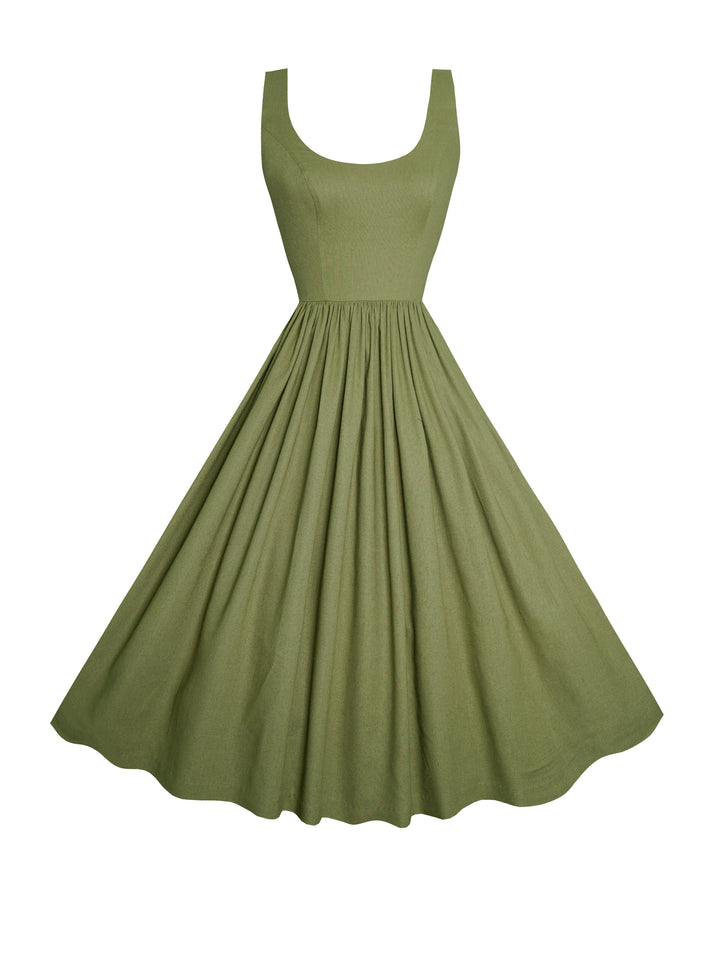 MTO - Robe Emily en Lin Vert Pistache