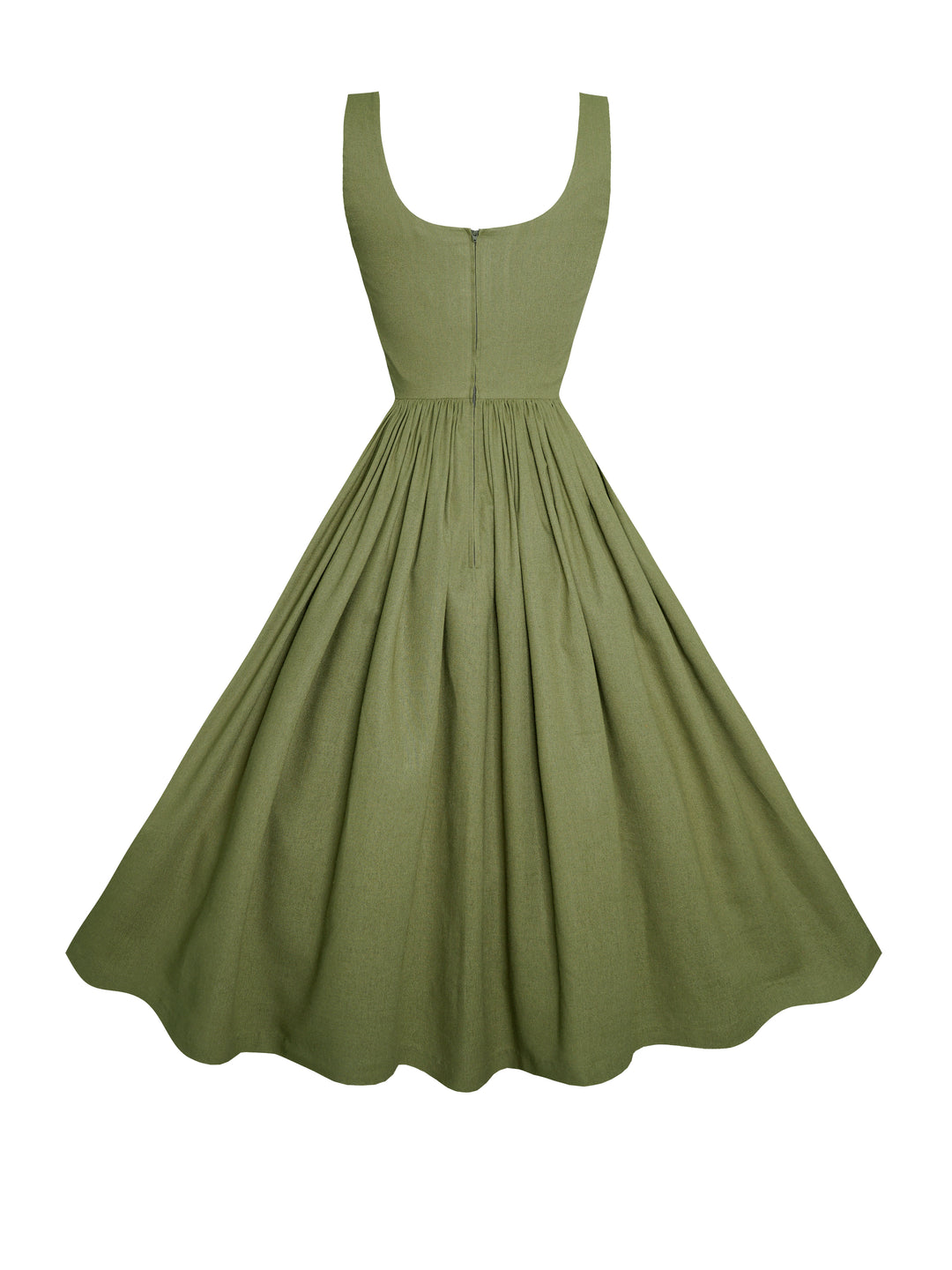 MTO - Emily Dress in Hunters Green Linen