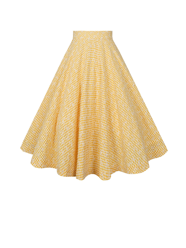 MTO - Lindy Skirt Yellow "Country Garden Gingham"