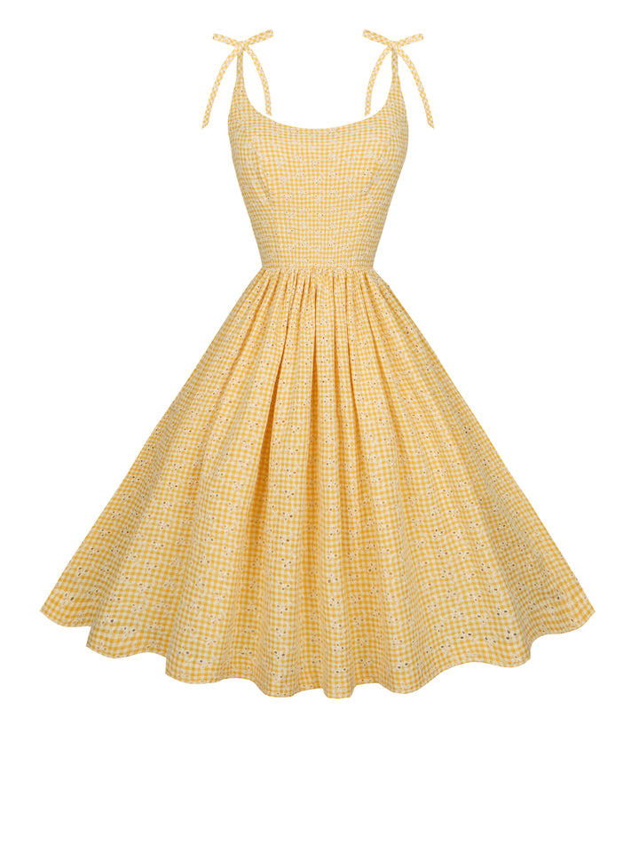 MTO - Birdie Dress in Yellow “Country Garden Gingham”