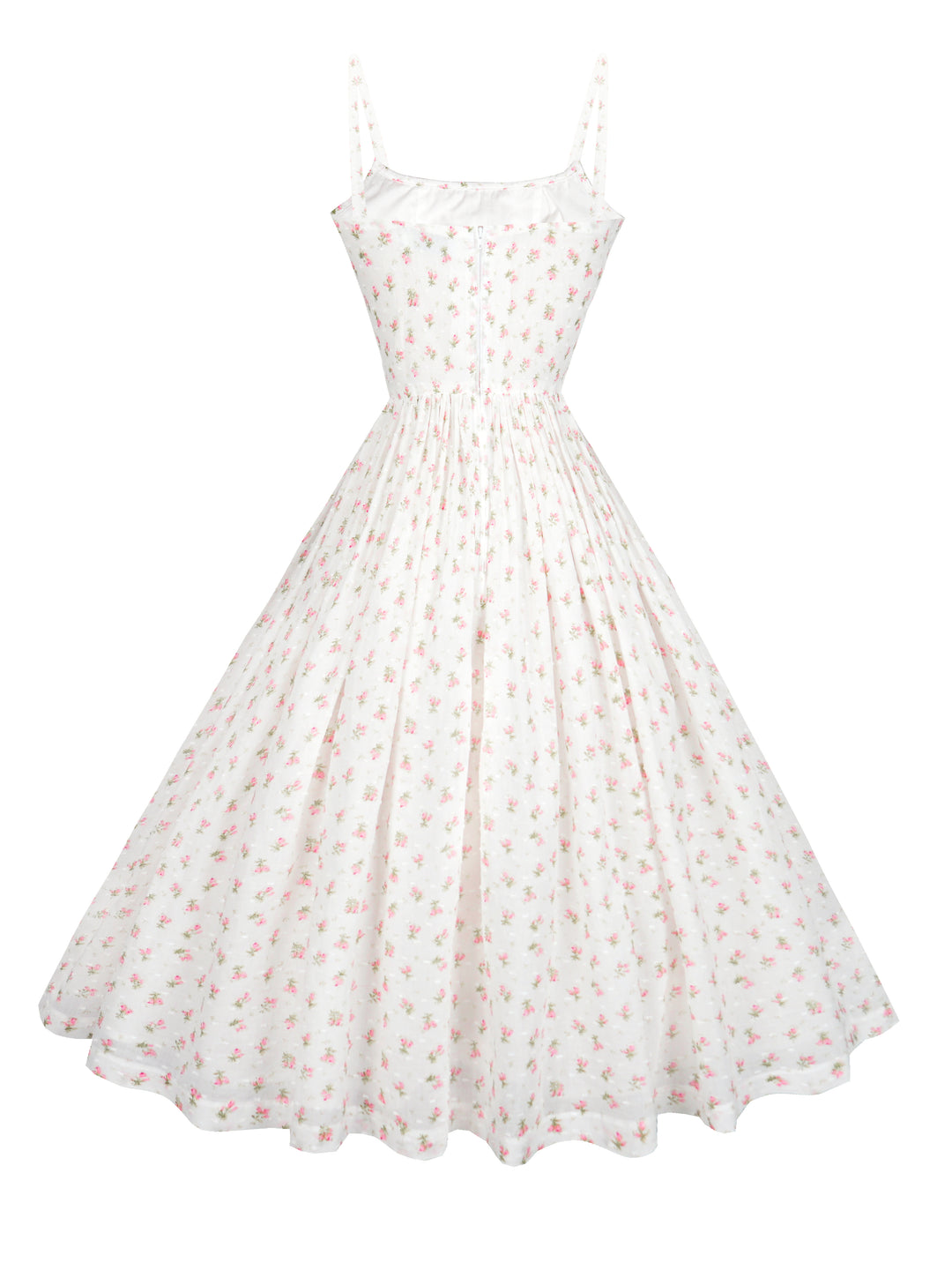 RTS - M - Grace Dress "Forget-Me-Nots & Polka Dots" Pink