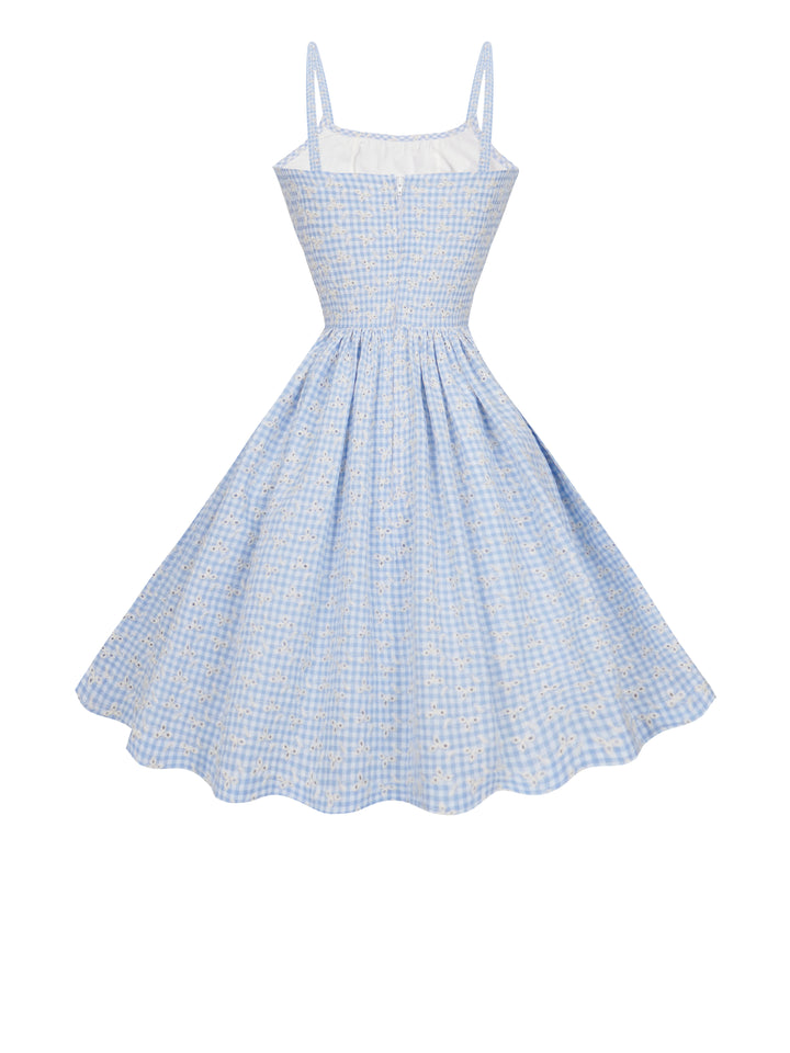 MTO - Grace Dress Blue "Country Garden Gingham