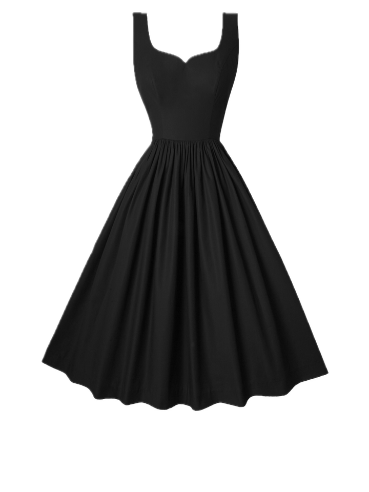 RTS - Elizabeth Dress in Raven Black Cotton
