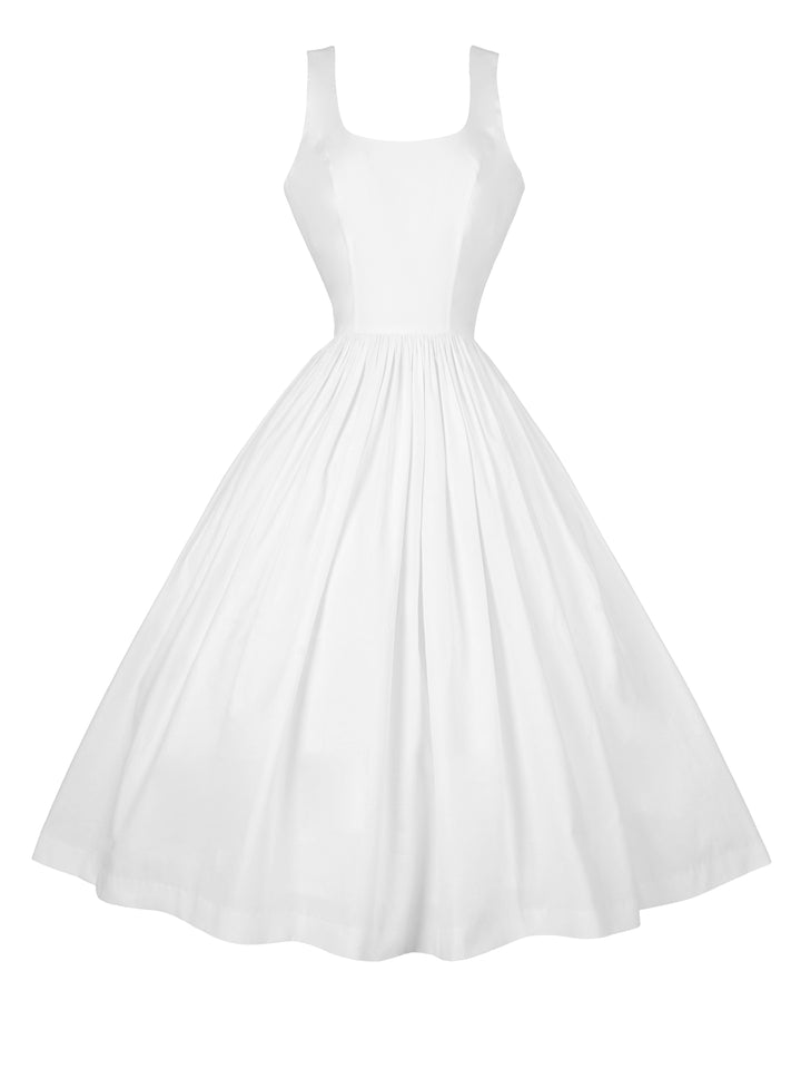 MTO - Emily Dress in White Cotton