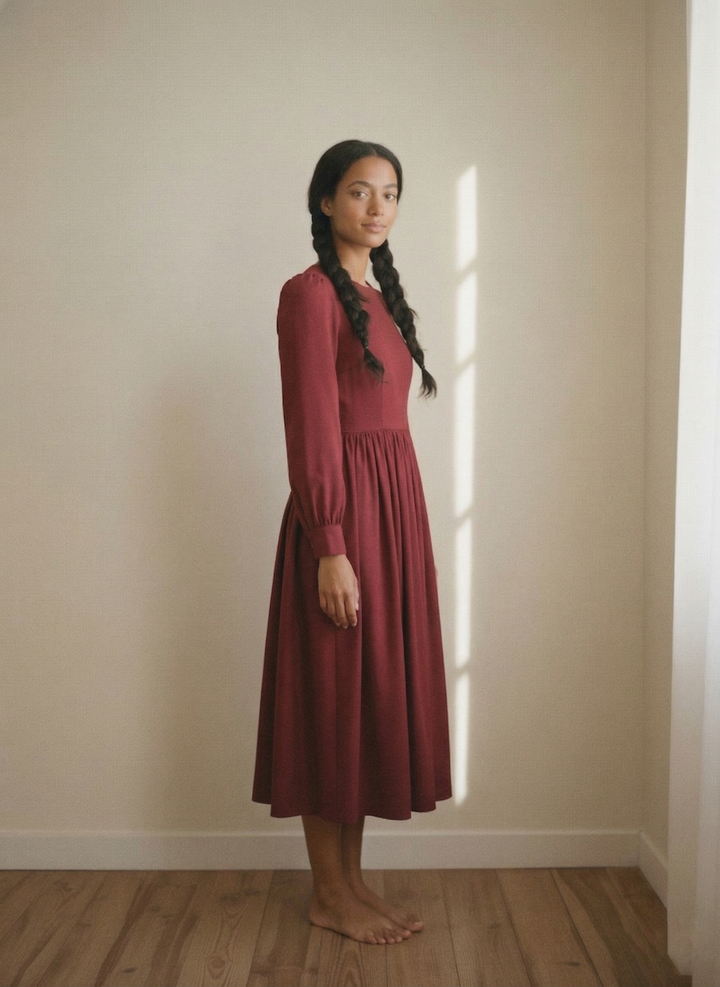 MTO - Agnes Solid Cotton Dress