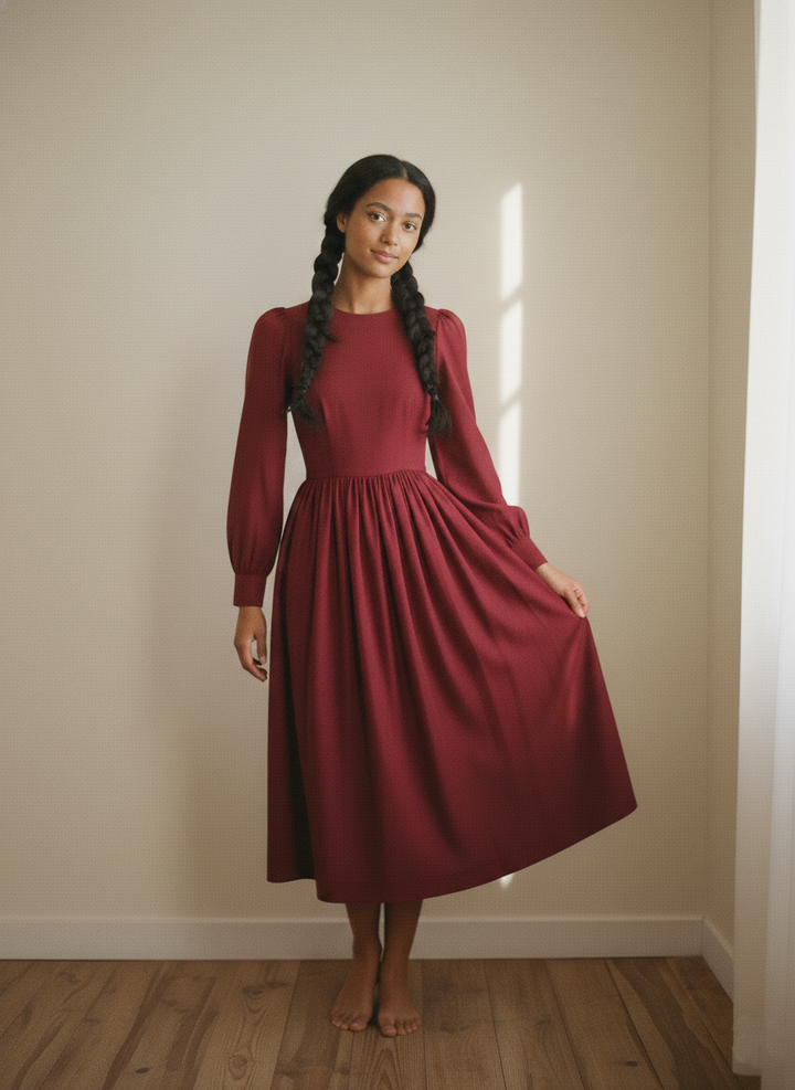 RTS - Taille S - Robe Agnès en Coton Bordeaux