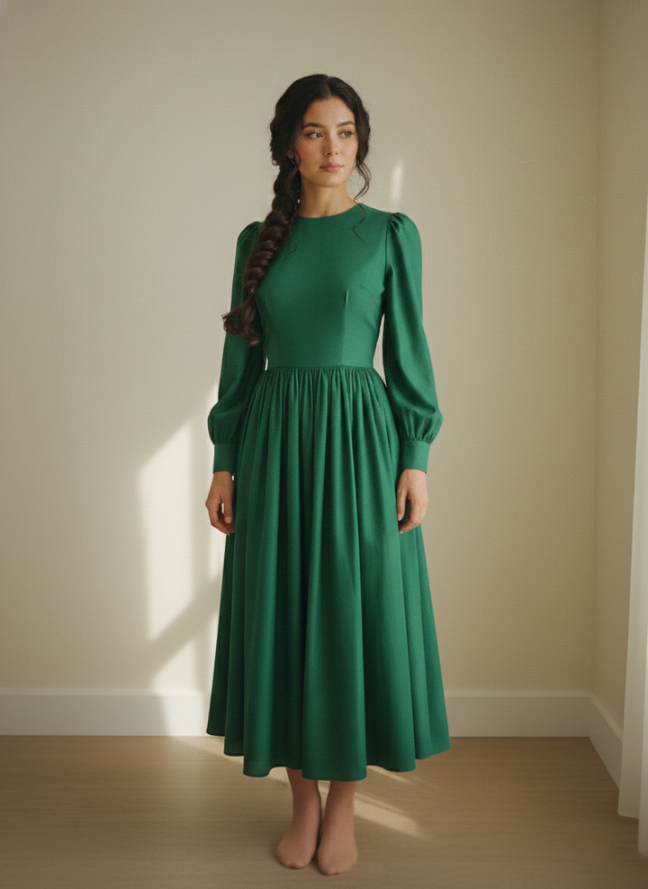 MTO - Agnes Solid Cotton Dress