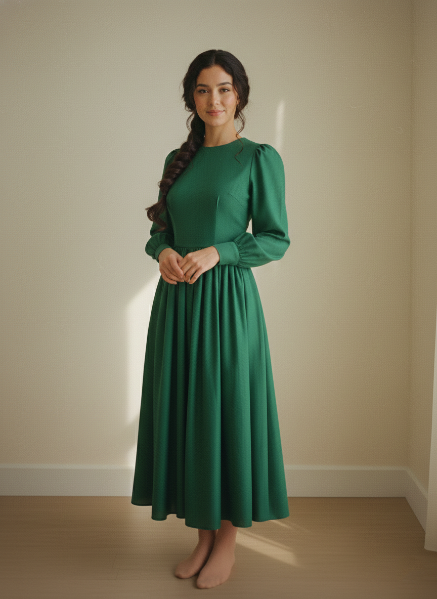 MTO - Agnes Solid Cotton Dress