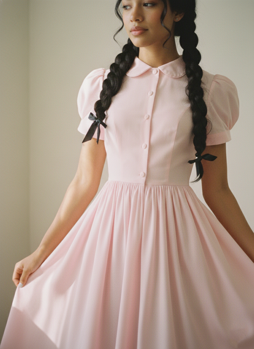 MTO - Amelie Solid Cotton Dress