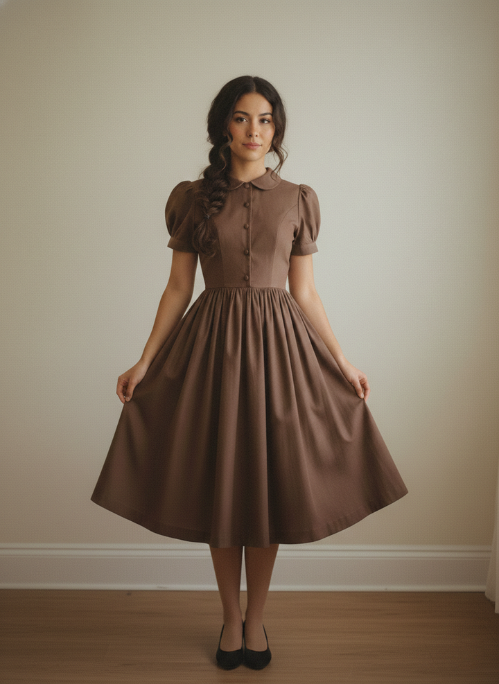 MTO - Amelie Solid Cotton Dress