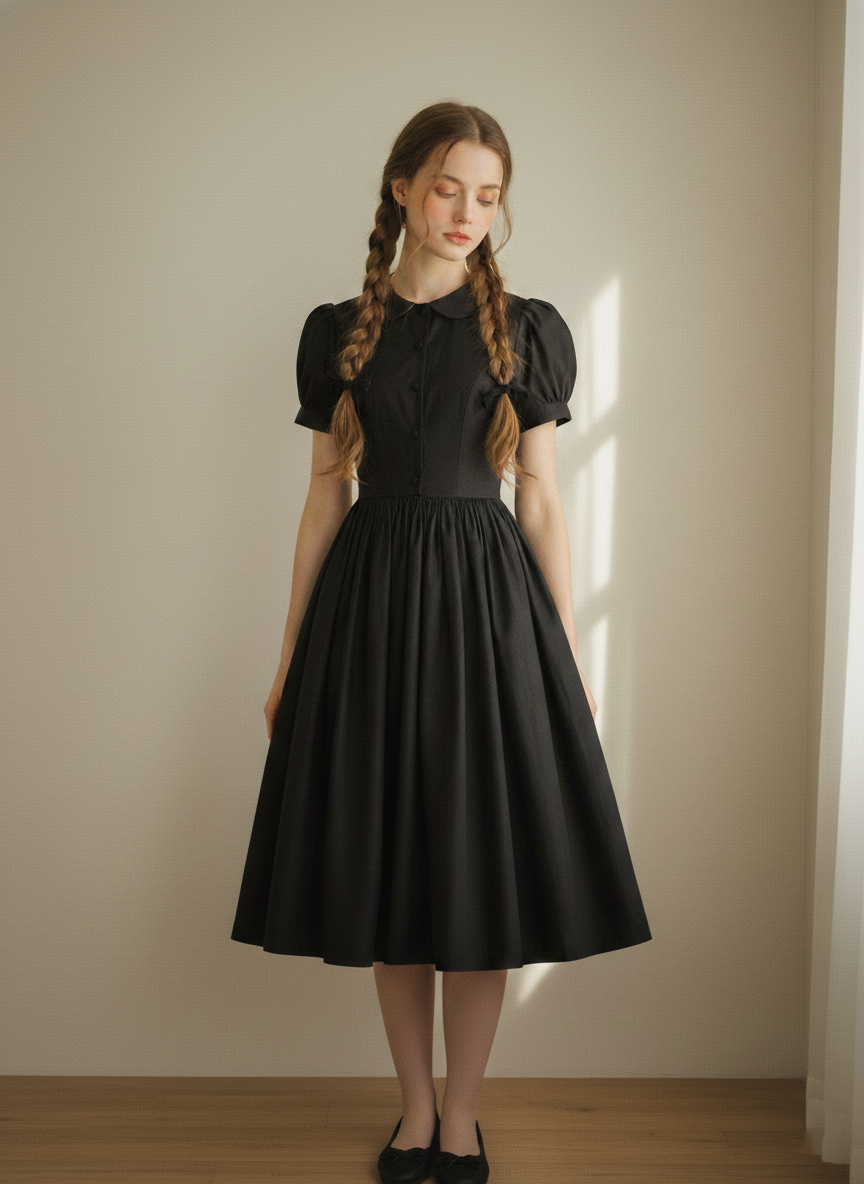 MTO - Amelie Solid Cotton Dress