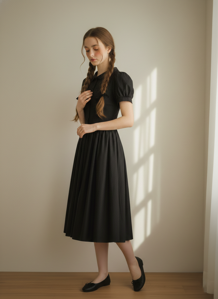 MTO - Amelie Solid Cotton Dress