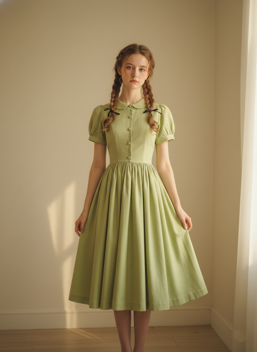 MTO - Amelie Solid Cotton Dress