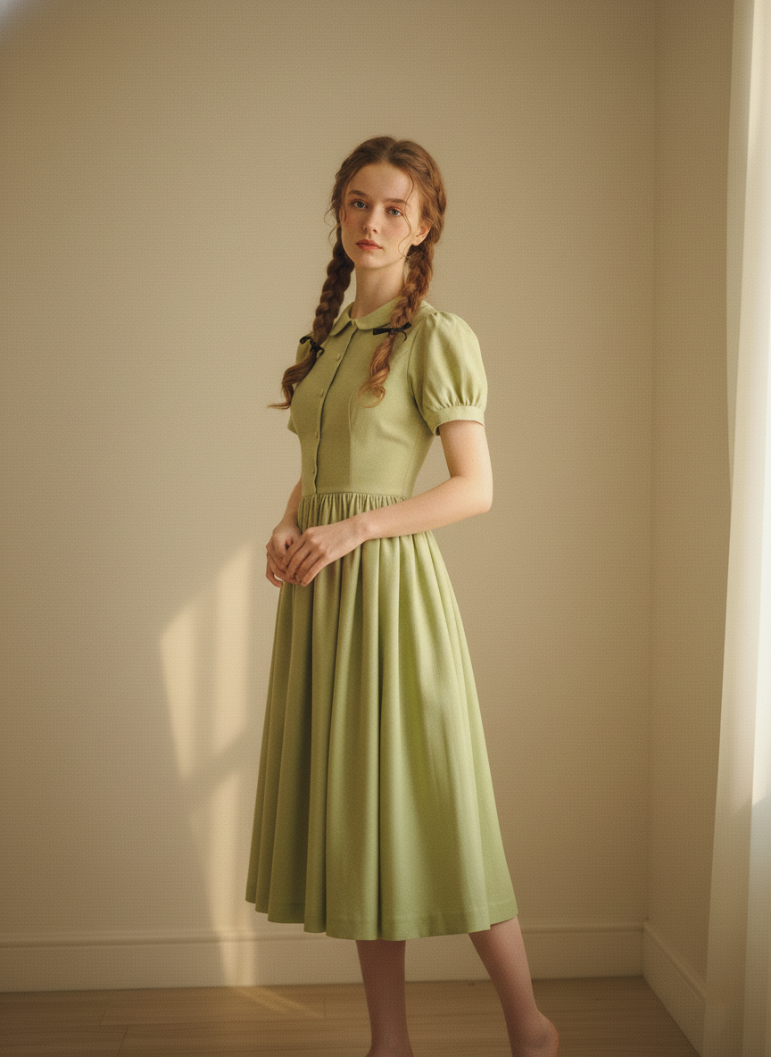 MTO - Amelie Solid Cotton Dress