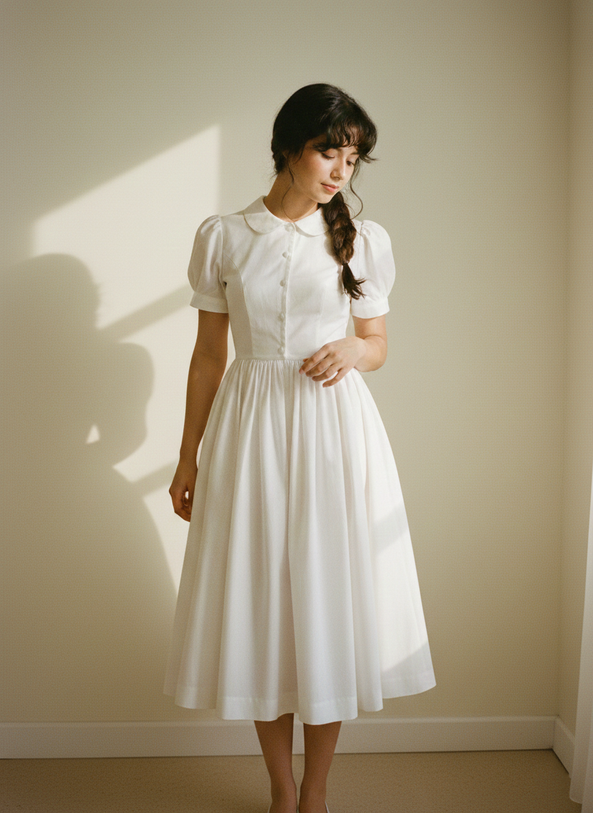 MTO - Amelie Solid Cotton Dress