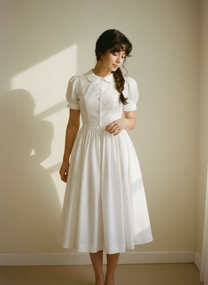 MTO - Amelie Solid Cotton Dress