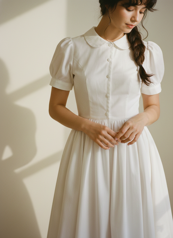 MTO - Amelie Solid Cotton Dress