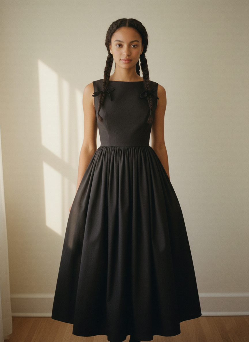 MTO - Audrey Solid Cotton Dress