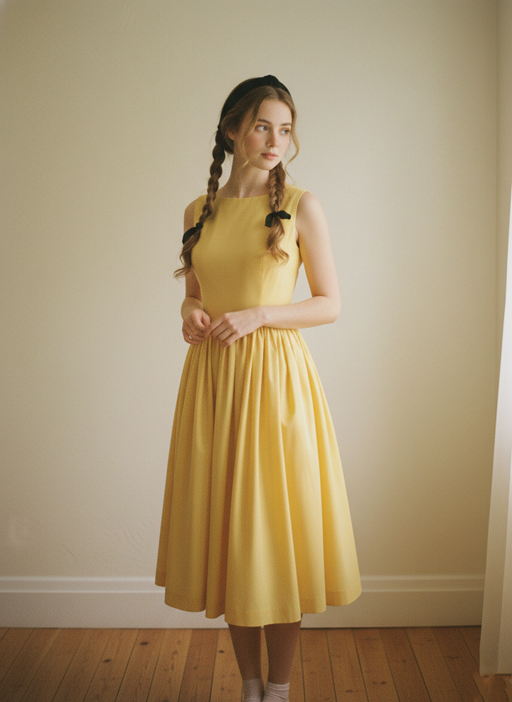 MTO - Audrey Solid Cotton Dress