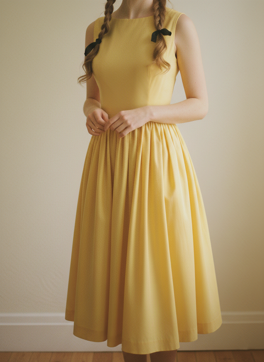 MTO - Audrey Solid Cotton Dress