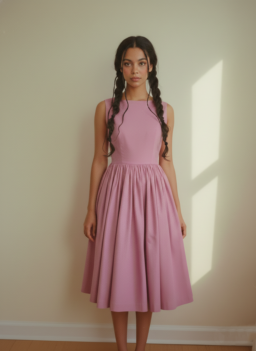 MTO - Audrey Solid Cotton Dress