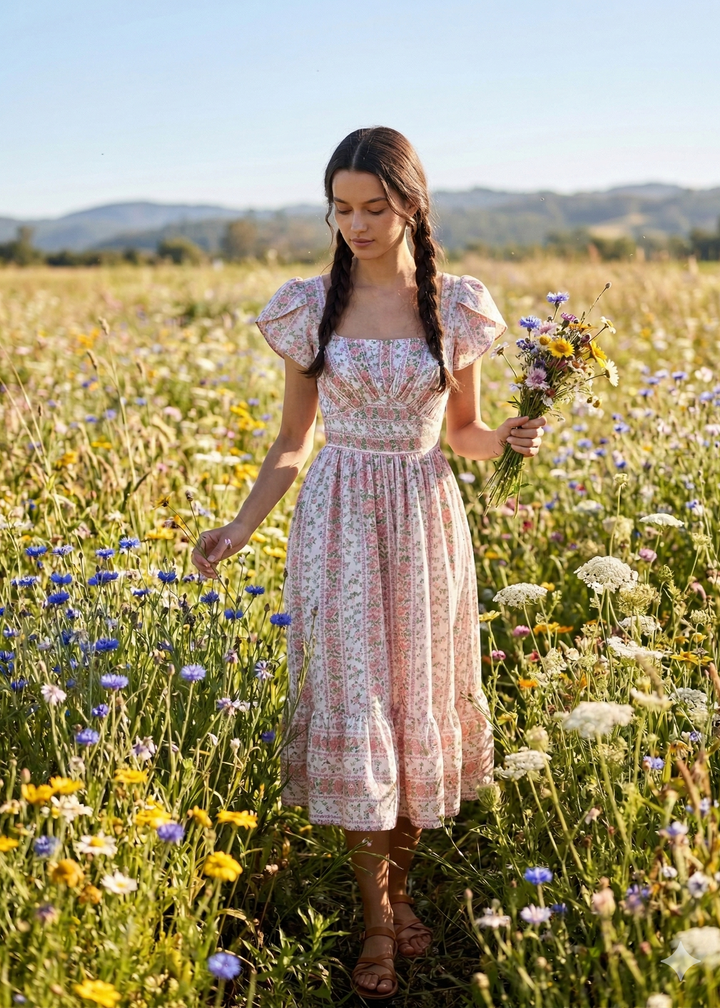 pink country dress Ava Floral Dress