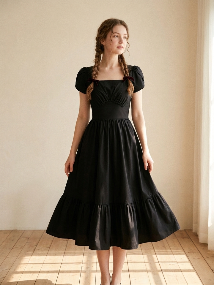 MTO - Ava Lola Solid Cotton Dress