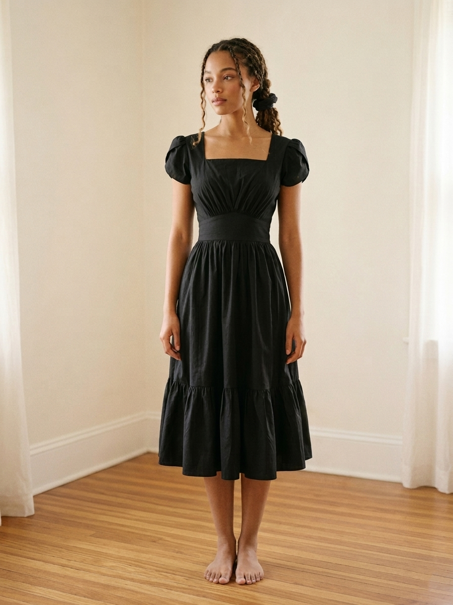 MTO - Ava Lola Solid Cotton Dress