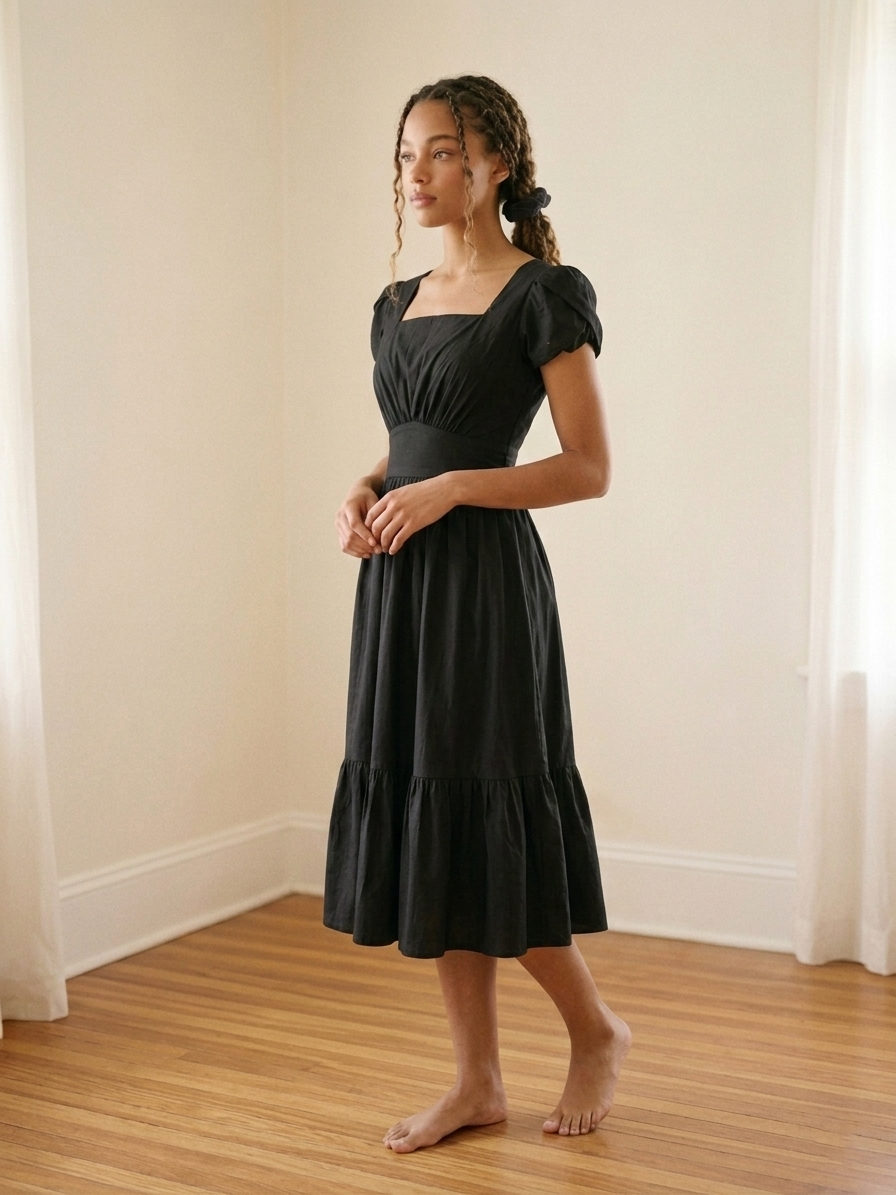 MTO - Ava Lola Solid Cotton Dress