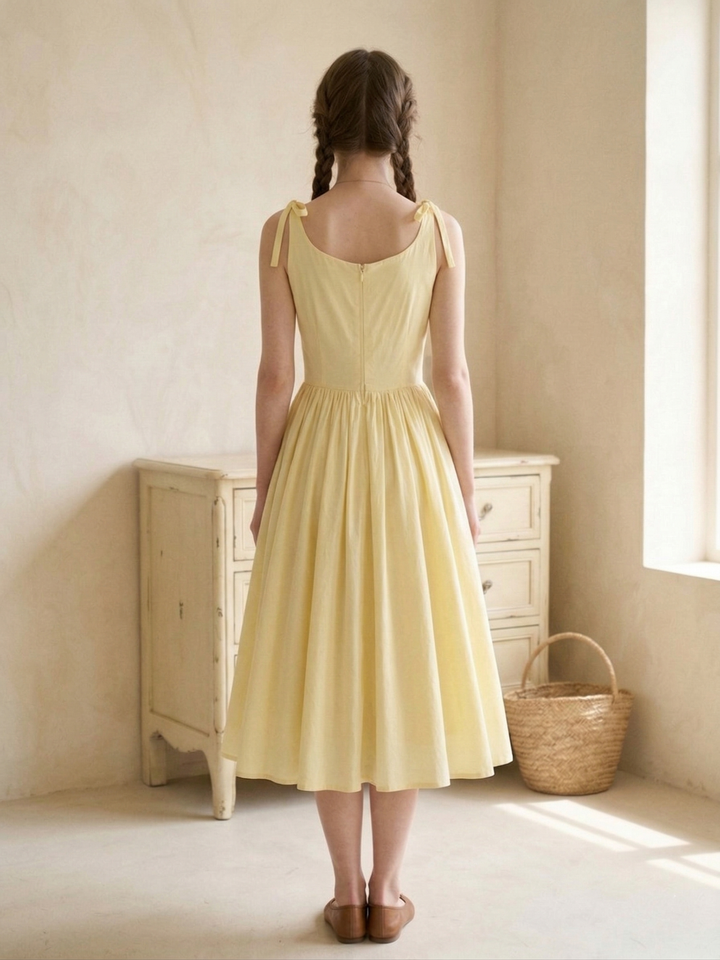 MTO - Birdie Solid Cotton Dress