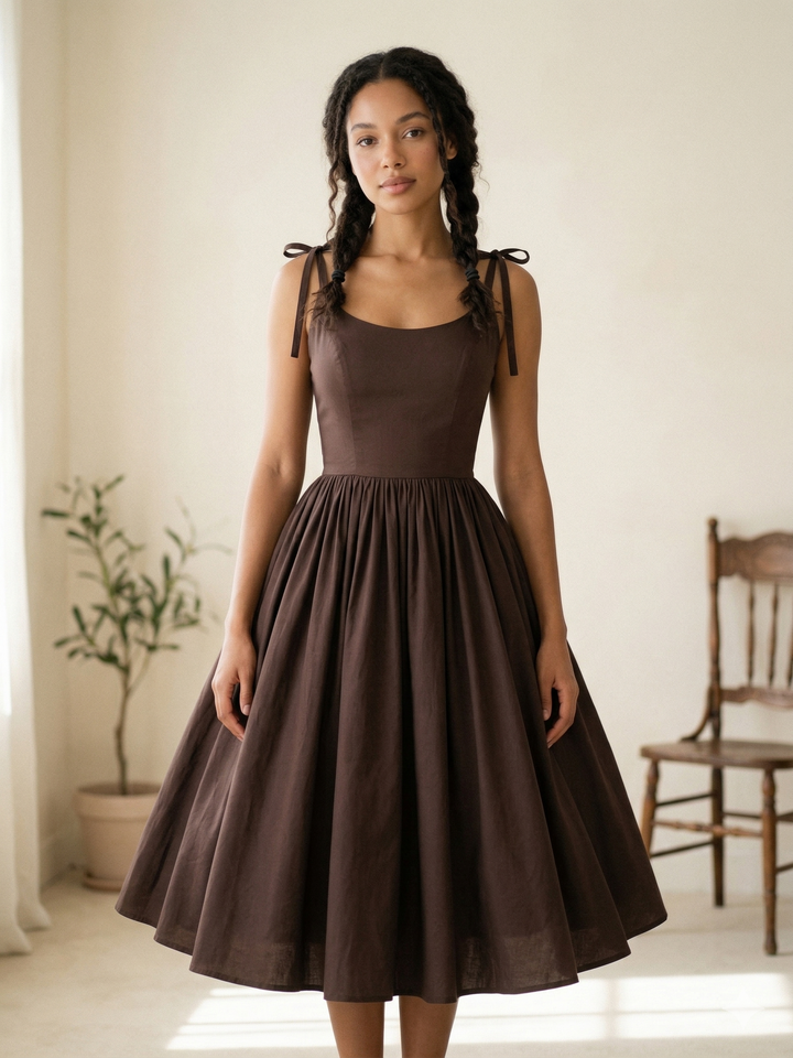 MTO - Birdie Solid Cotton Dress