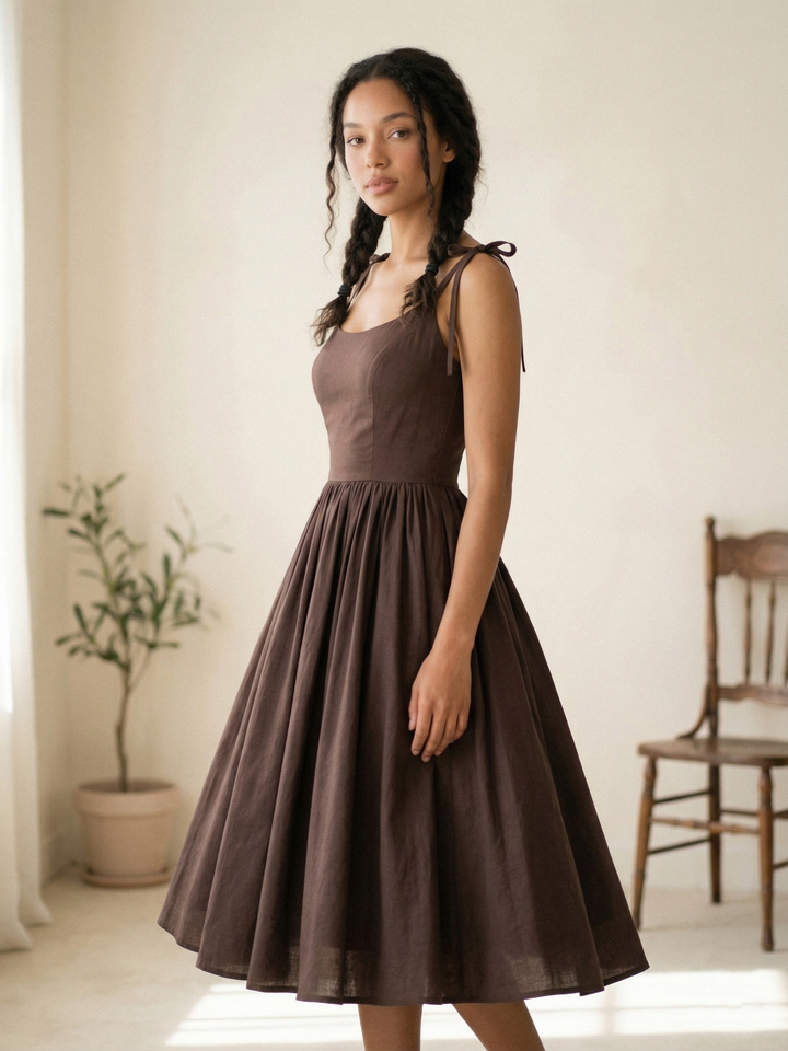MTO - Birdie Solid Cotton Dress