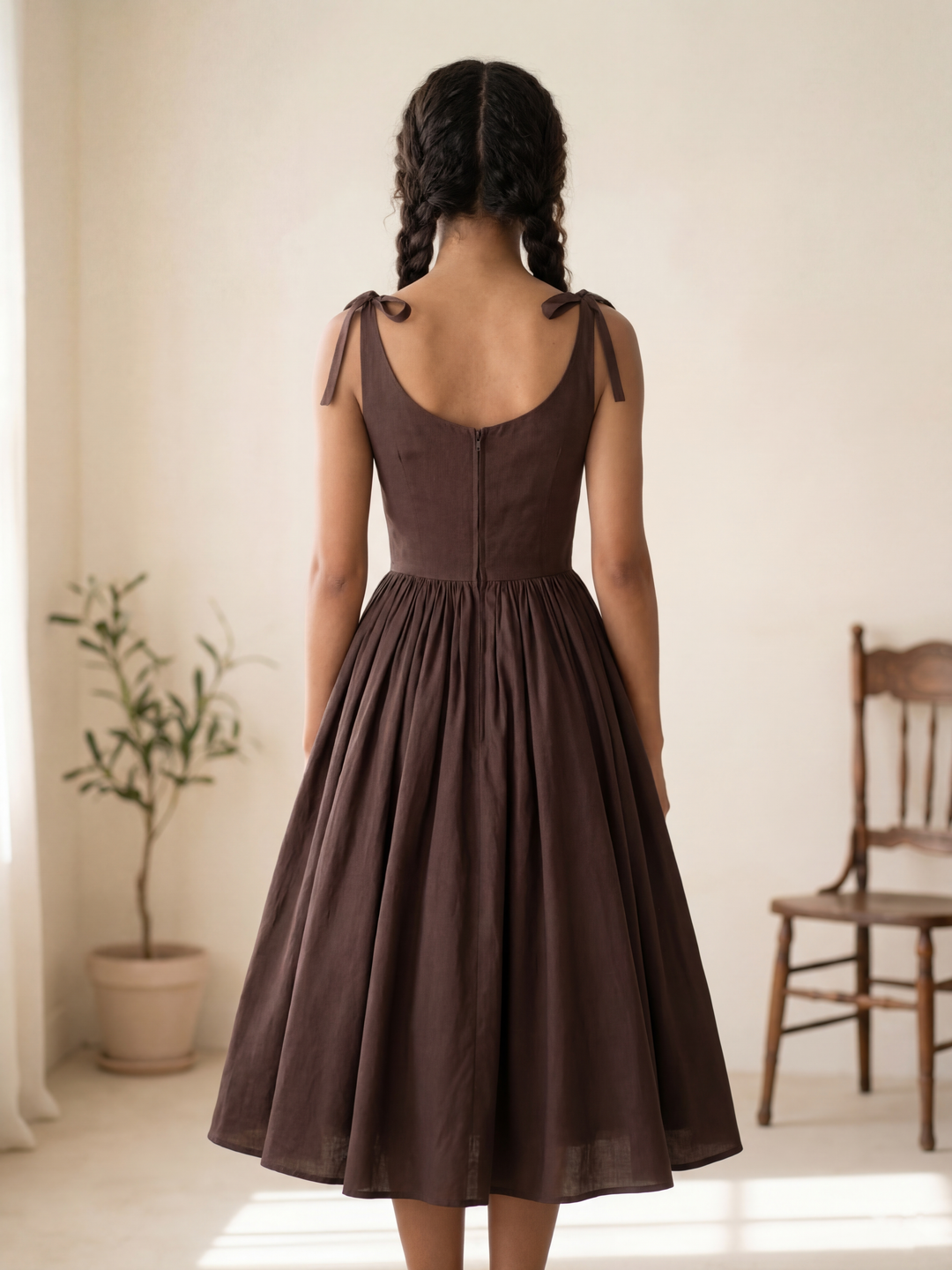 MTO - Birdie Solid Cotton Dress