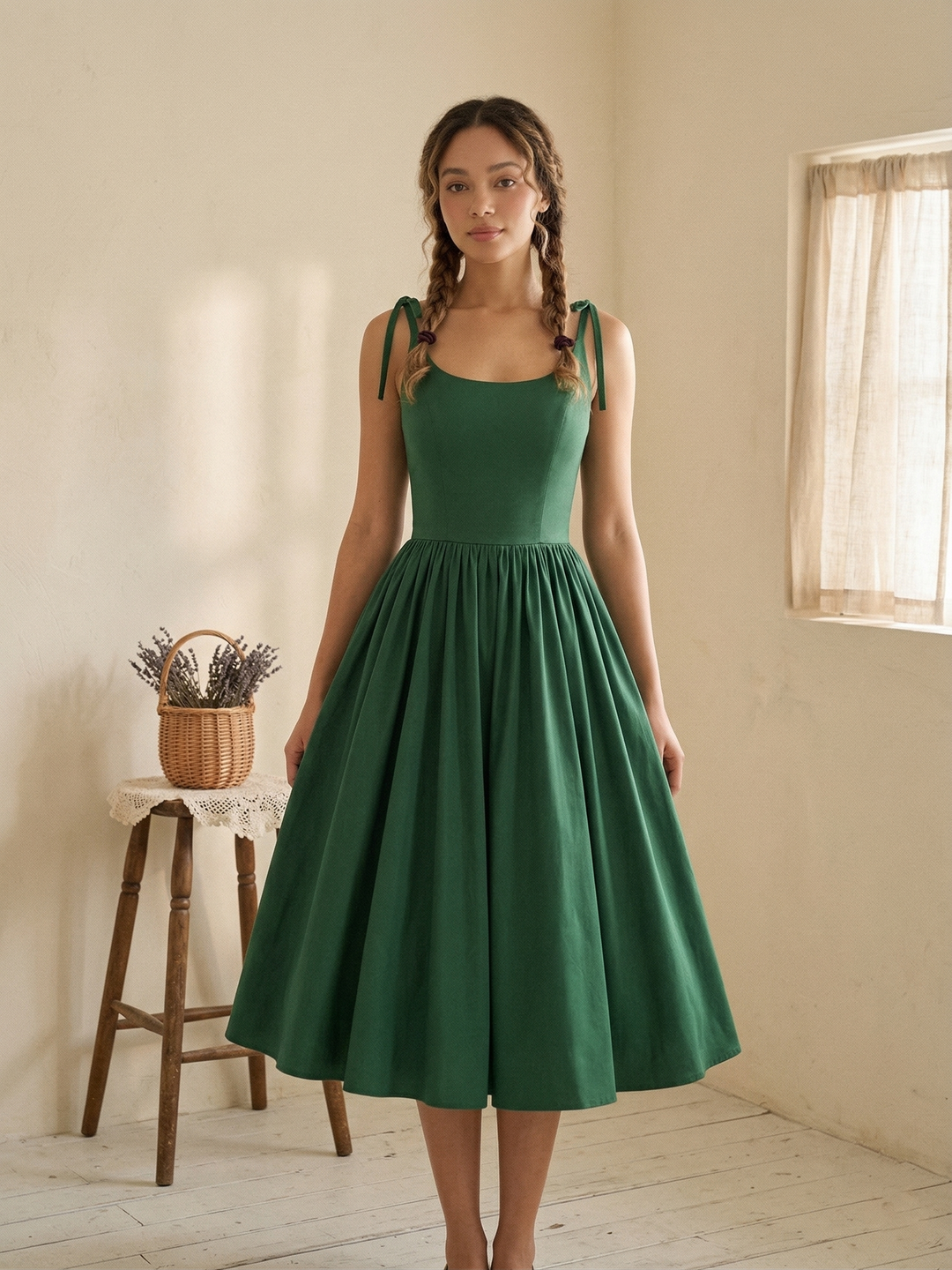 MTO - Birdie Solid Cotton Dress