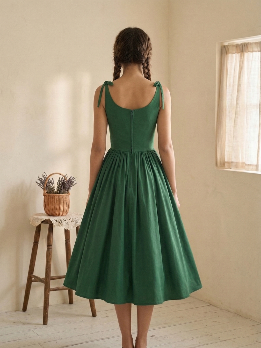 MTO - Birdie Solid Cotton Dress