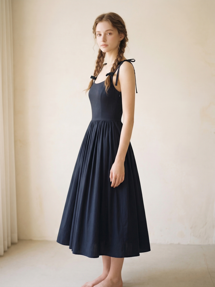 MTO - Birdie Solid Cotton Dress