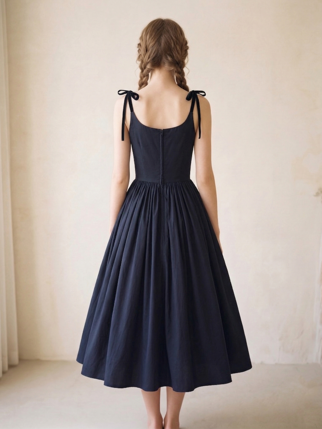 MTO - Birdie Solid Cotton Dress
