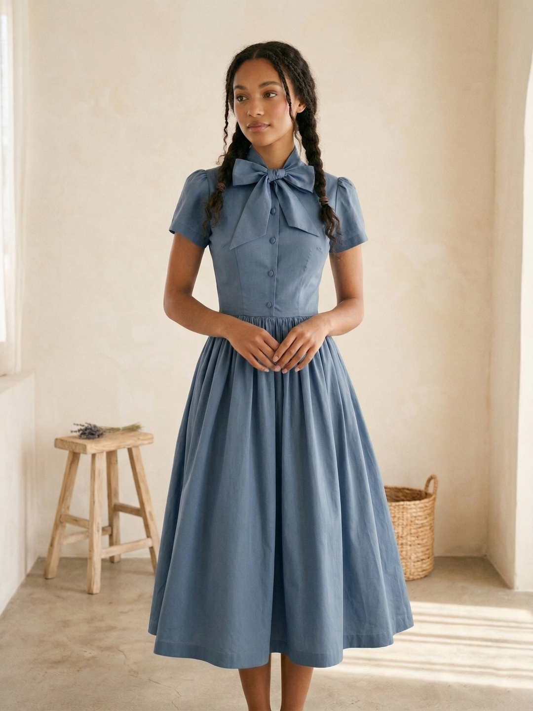 MTO - Bonnie Solid Cotton Dress