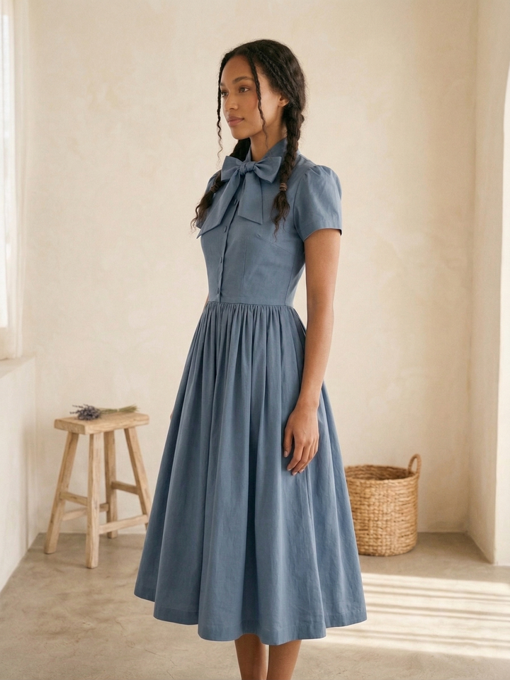 MTO - Bonnie Solid Cotton Dress