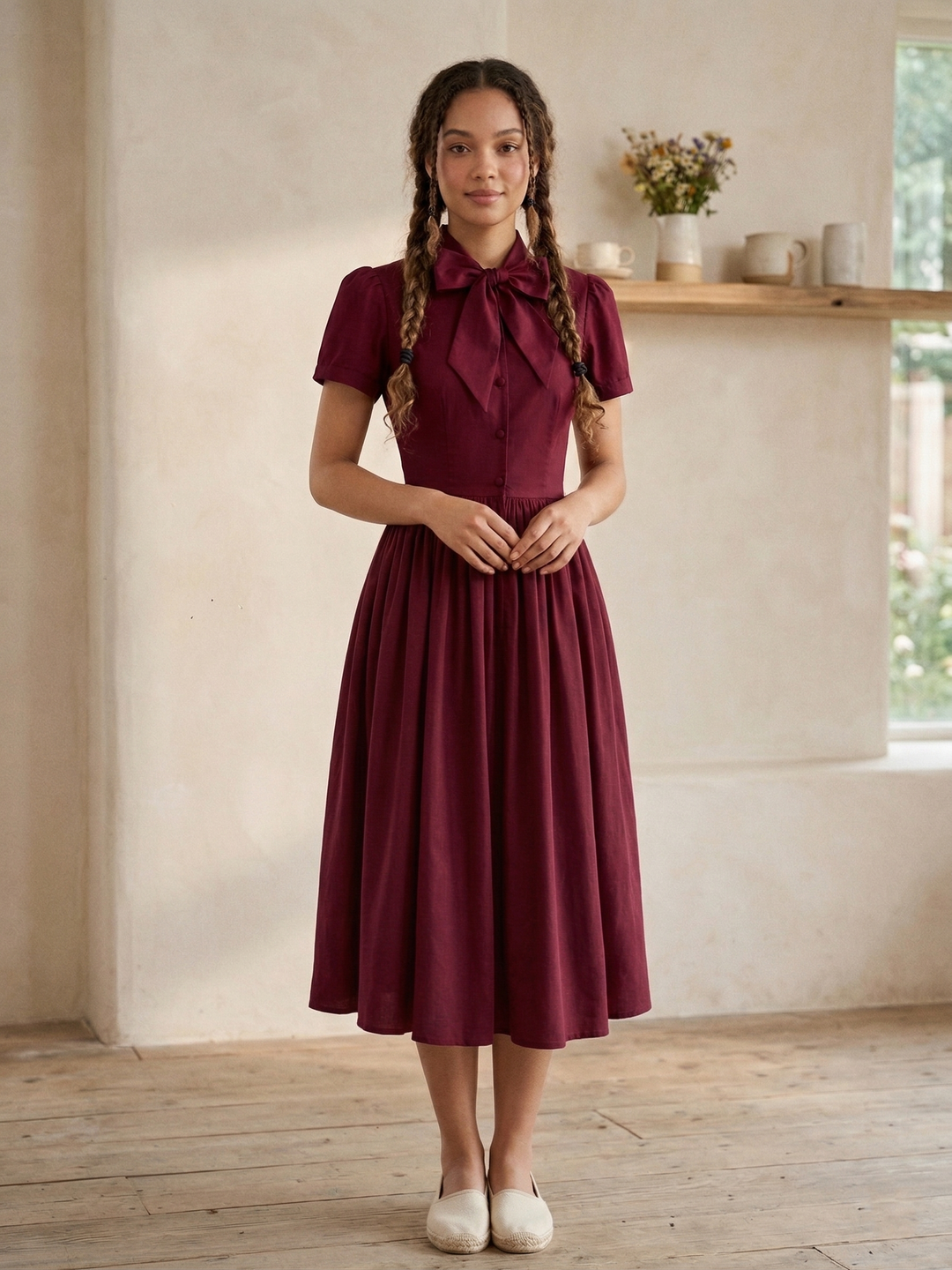 MTO - Bonnie Solid Cotton Dress