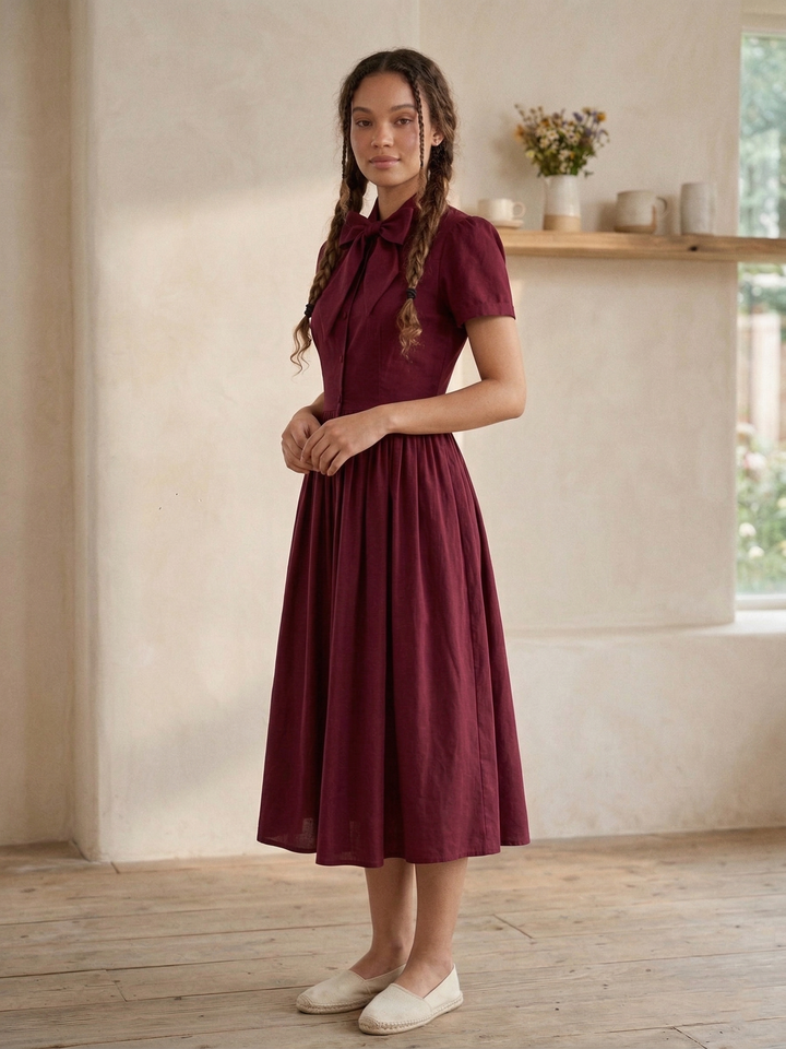 MTO - Bonnie Solid Cotton Dress