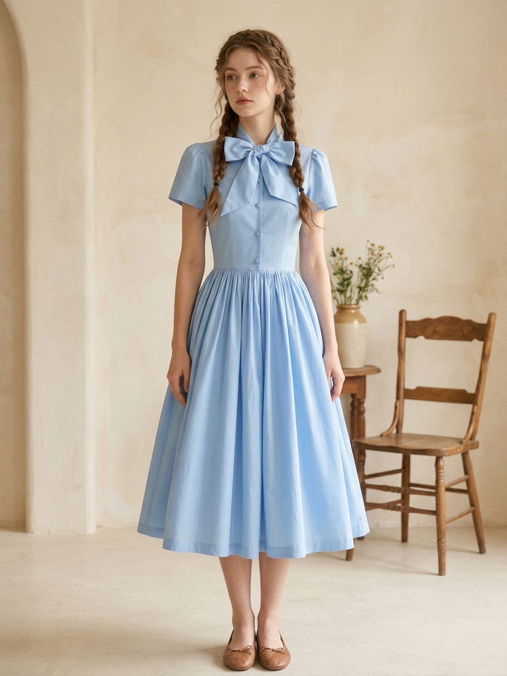 MTO - Bonnie Solid Cotton Dress