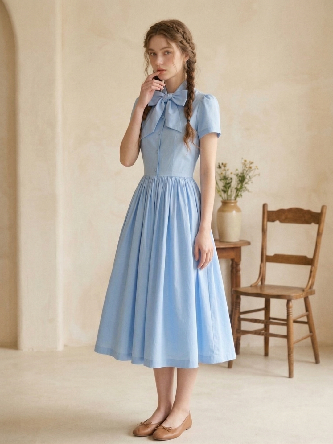 MTO - Bonnie Solid Cotton Dress