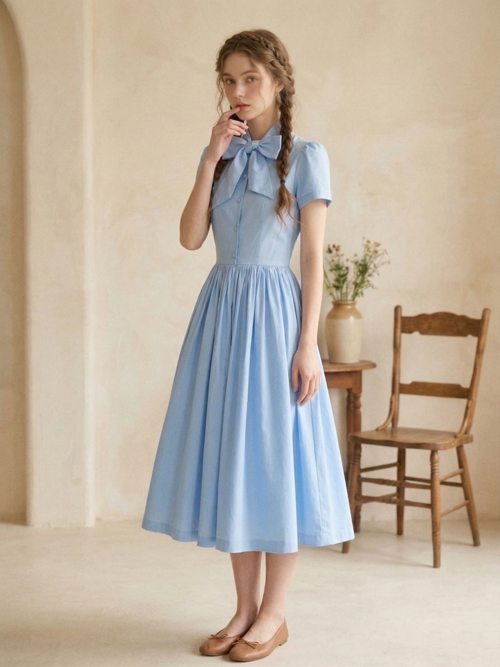 MTO - Bonnie Solid Cotton Dress