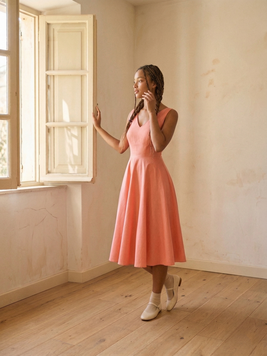 MTO - Diana Solid Cotton Dress