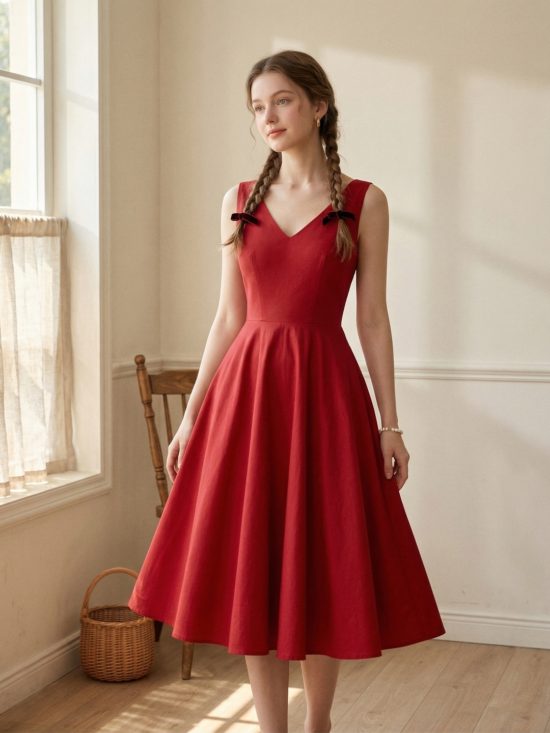 MTO - Diana Solid Cotton Dress