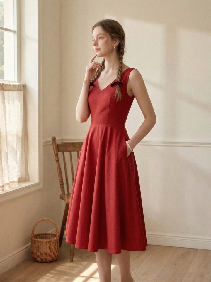 MTO - Diana Solid Cotton Dress