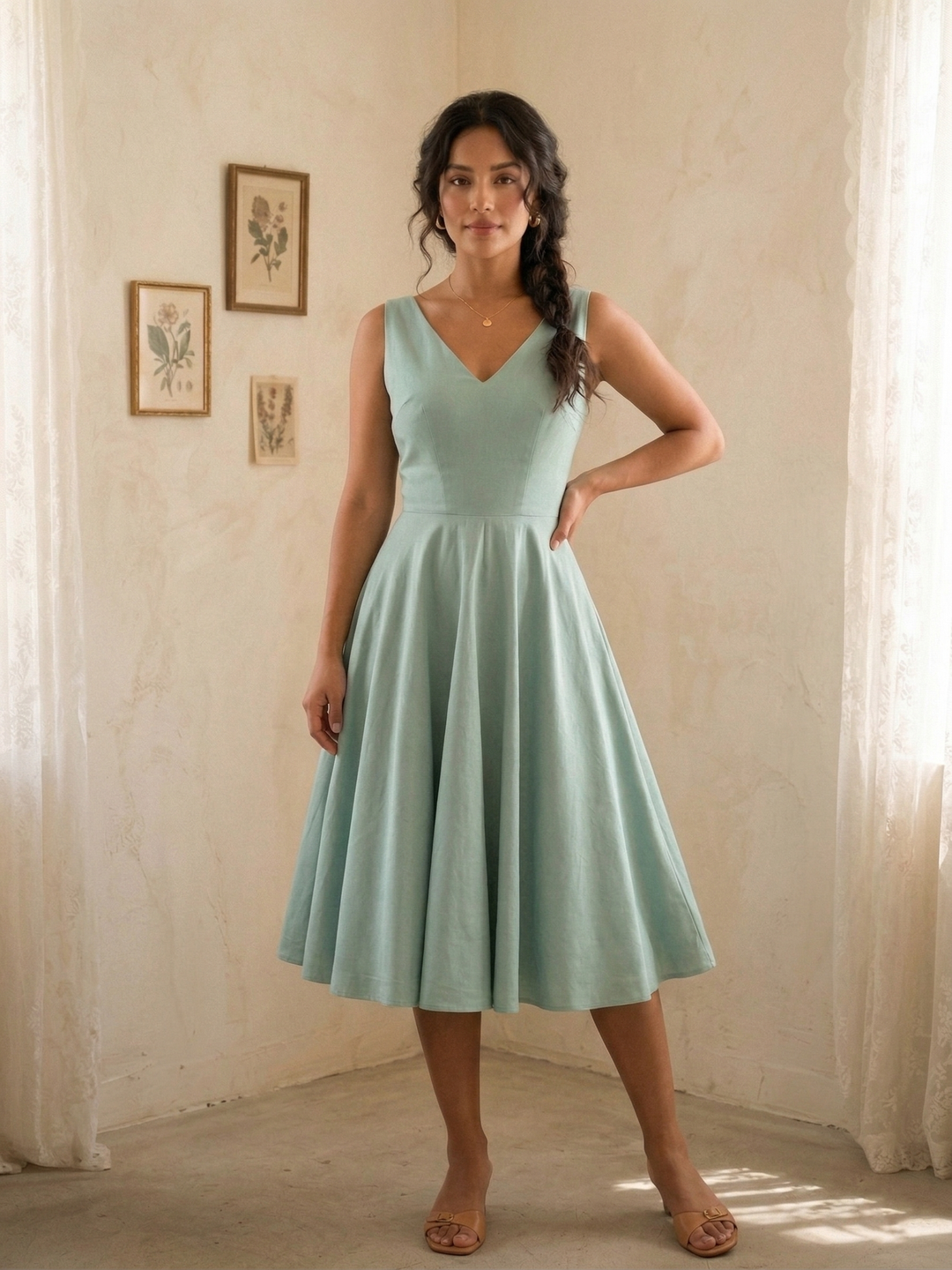 MTO - Diana Solid Cotton Dress