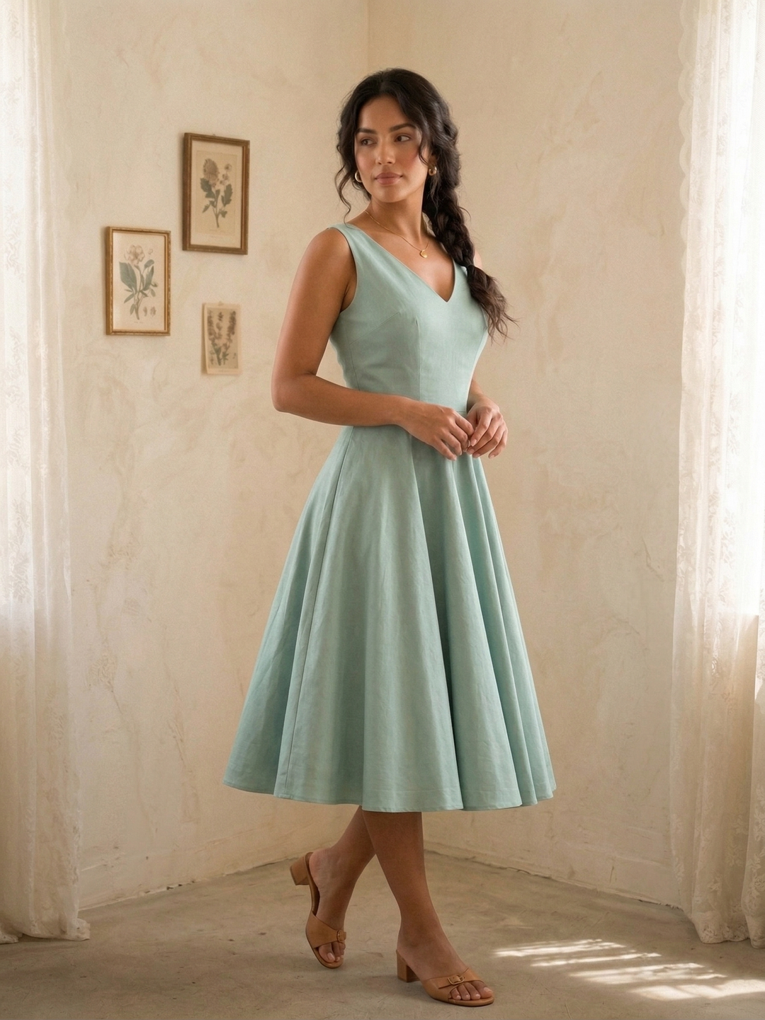 MTO - Diana Solid Cotton Dress
